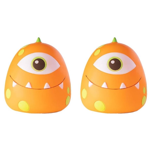 2PK Monsterlings Smooshos Pal Table Lamp Kids Bedroom Decor Orange Monster Borg