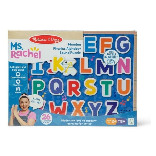Melissa & Doug Ms. Rachel Alphabet Phonics Wood Sound Puzzle