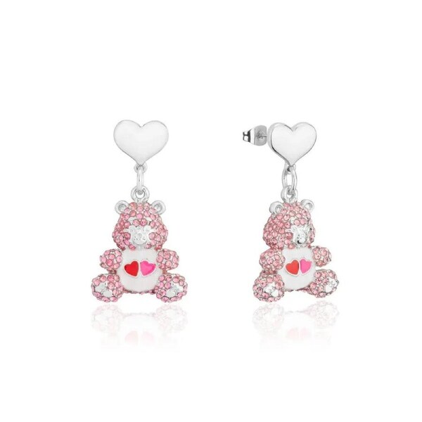 Couture Kingdom - Care Bears - Love-a-Lot Bear Drop Earrings Silver