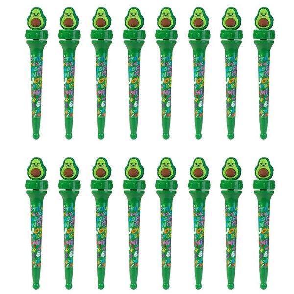 16PK MDI Pen Spinning Avocado Ballpoint School Supplies Stationery 16.5cm Green