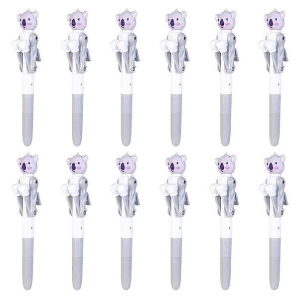 12PK Outback Mates Pen Boxing Koala Ink School Supplies Stationery 19cm Grey