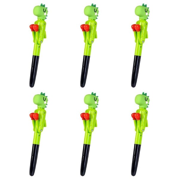 6PK Dino Island Pen Boxing Ballpoint Ink School Supplies Stationery 19cm Green