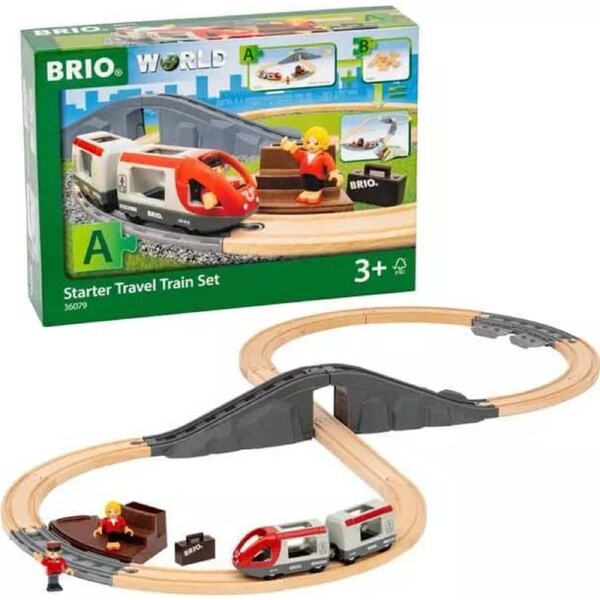 Brio World - Wooden Train Set Starter Travel Train Set 22pce