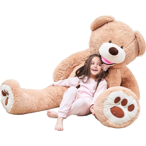160cm Giant Teddy Bear Over 5 Feet Plush Toy Stuffed Animal with Big Footprints - Light Brown