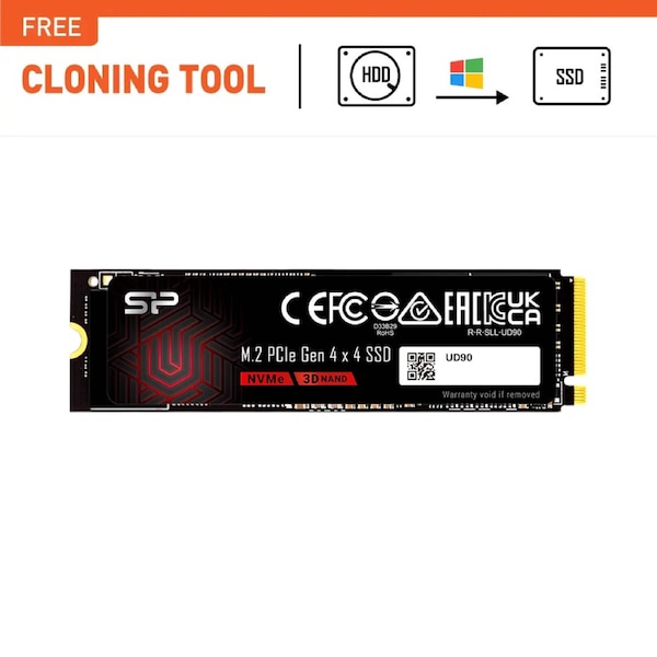 SP Silicon Power UD90 500GB PCIe Gen4 x4 NVMe M.2 2280 SSD, 5000MB/s Read, 2700MB/s Write - SZ500GBP44UD9005AU