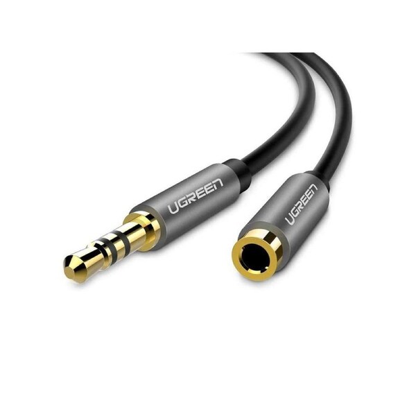 UGREEN 3.5mm Male to Female Audio Extension Cable 3m Black Aluminum Alloy T
