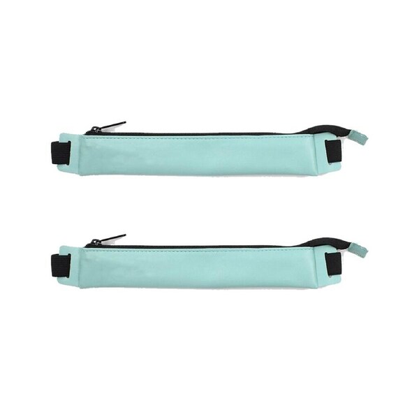 JOYBUY Pencil Case (2 Pack), PU Leather Pen Pencil Pouch Holder Stationery Zipper Bag with Elastic Strap for Pens, Pencils,Eraser