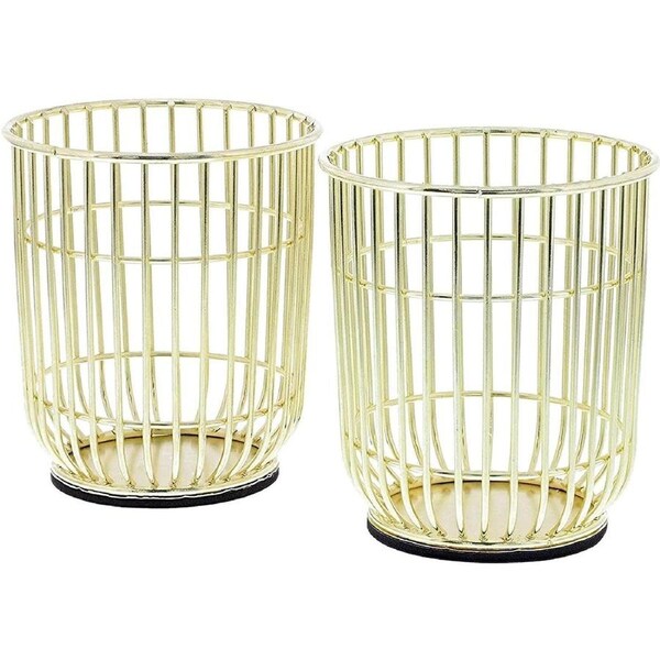 JOYBUY Gold Wire Makeup Brush Holders 2 Pack