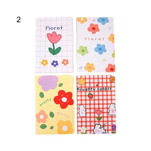 JOYBUY 4Pcs A5 Cartoon Pattern Notebooks