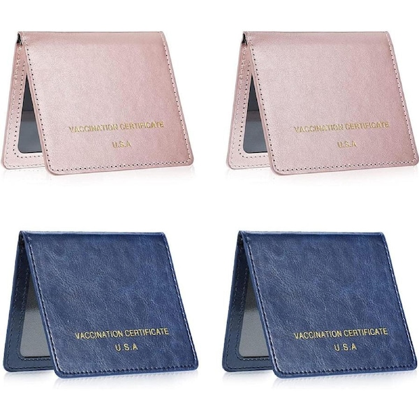 JOYBUY 4 Pieces Faux Leather Vaccine Card Protectors