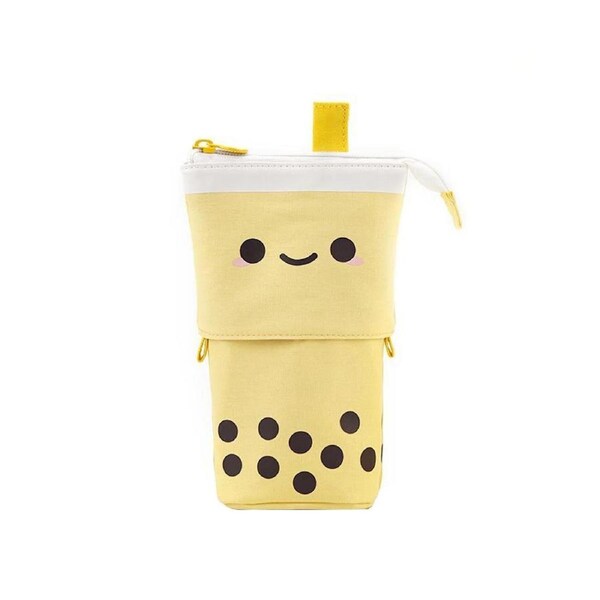 JOYBUY Milk Tea Bottle Canvas Pencil Pouch-Yellow