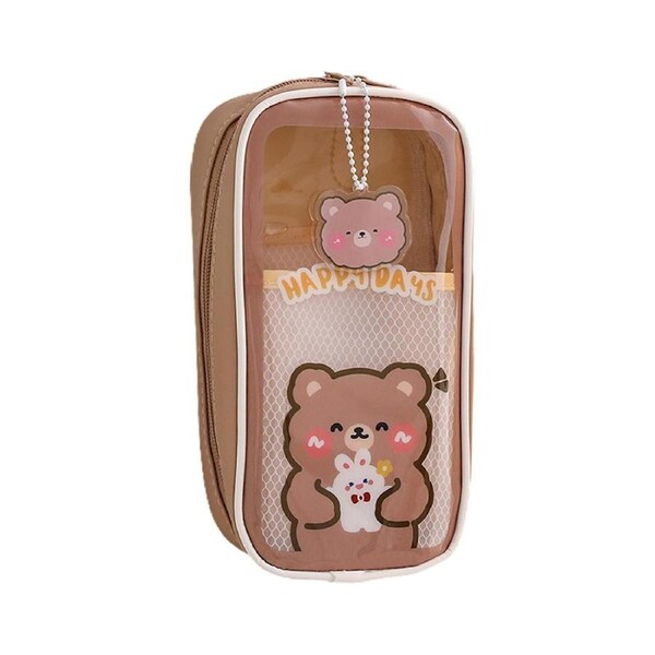 JOYBUY Waterproof PVC Cartoon Pen Case-Coffee