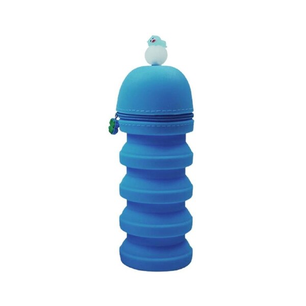 JOYBUY Silicone Cartoon Zipper Pen Holder-Blue