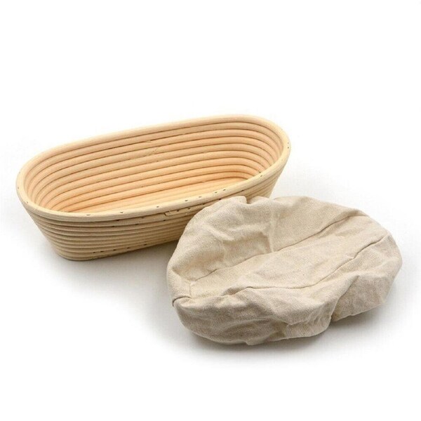 Brunswick Bakers Oval Rattan 30cm Bread Banneton w/ Lining Sourdough Basket