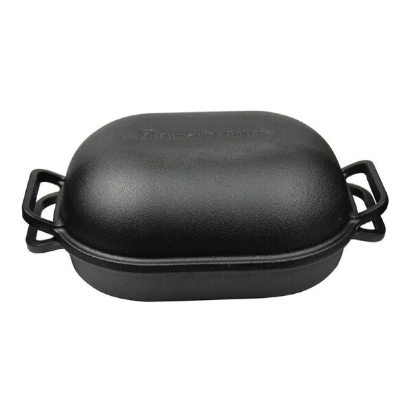 Brunswick Bakers Pre-seasoned Cast Iron Bread/Loaf Baking Pan 39x26cm Black