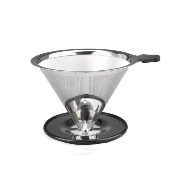 Coffee Culture Stainless Steel Micro Mesh Pour Over Coffee Filter Cone Silver