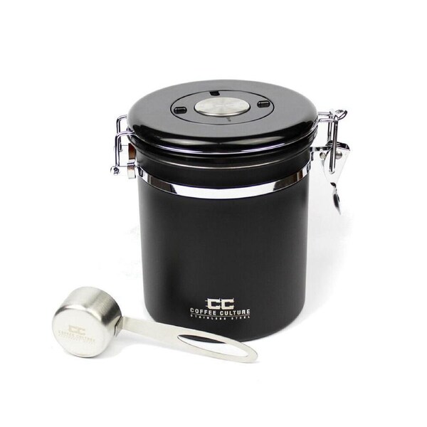 Coffee Culture Medium Coffee Canister Storage Container 13x15cm Matte Black