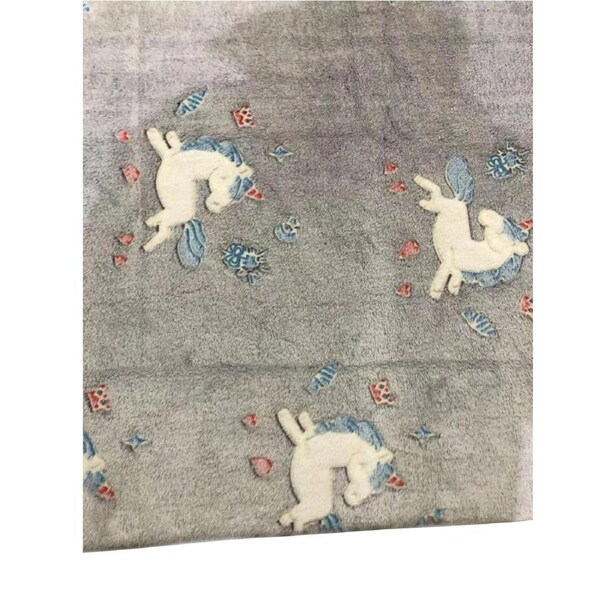 Fleece Blanket Glow in the Dark Large Sofa Throw Soft Warm Faux Fur Mink Kids AU 130*160CM~Grey Unicorn