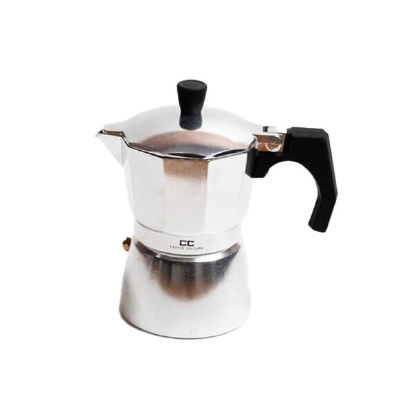 Coffee Culture Aluminium 3-Cup Espresso Stovetop Coffee Maker Brew Pot Silver