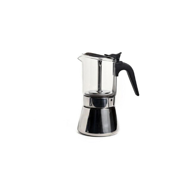 Coffee Culture Stainless Steel 4-Cup/160ml Brewing Espresso Moka Pot Silver