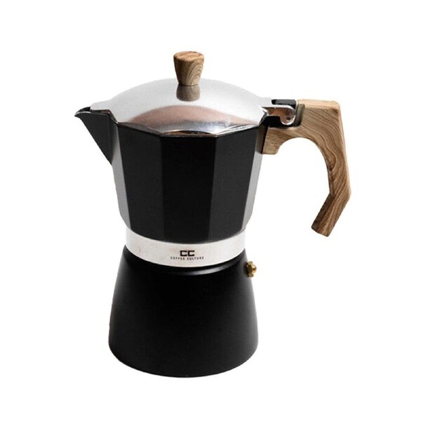Coffee Culture Aluminium 9-Cup Espresso Stovetop Coffee Maker Brew Pot Black