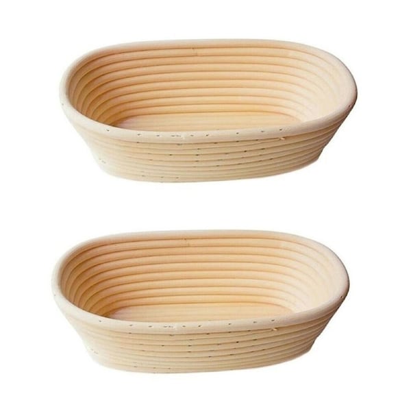 2PK Brunswick Bakers Oval Rattan 25cm Bread Banneton Basket Sourdough Basket