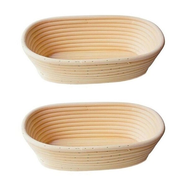 2PK Brunswick Bakers Oval Rattan 30cm Bread Banneton Basket Sourdough Basket