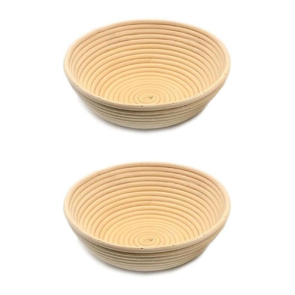 2PK Brunswick Bakers Round Rattan 25cm Bread Banneton Basket Sourdough Basket