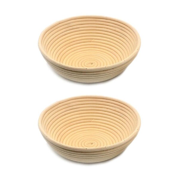 2PK Brunswick Bakers Round Rattan 23cm Bread Banneton Basket Sourdough Basket
