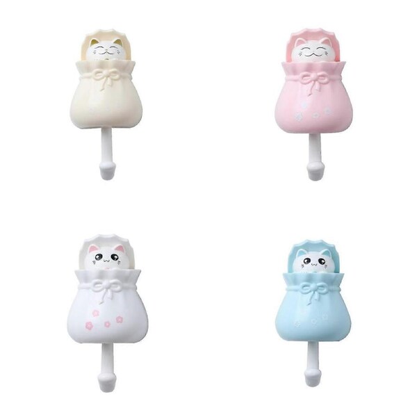 Cute Cartoon Wall Hook, Fun Adhesive Kids Wall Hooks[4-Pack]
