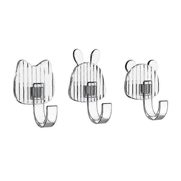 9Pcs Adhesive Hooks Cartoon Sticky Hooks Wall Hooks Animal Wall Hanger Entryway Hooks