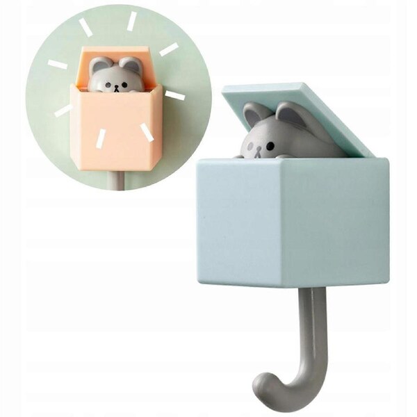 Adhesive Hooks Cartoon Animal Key Hook Coat A-bule