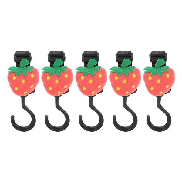 5 Pcs Cute Baby Stroller Hooks Multi Functional 360 Degree Rotating Cartoon Hooks with Hook and Loop Tie for Bike Car