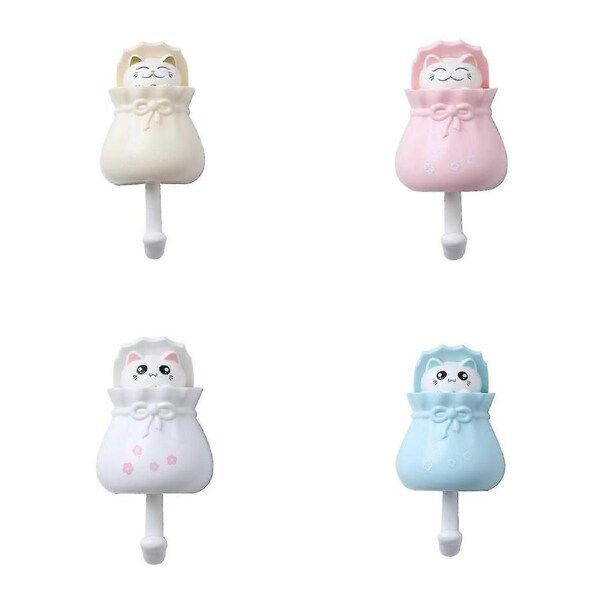Cute Cartoon Wall Hook, Fun Adhesive Kids Wall Hooks[4-pack]