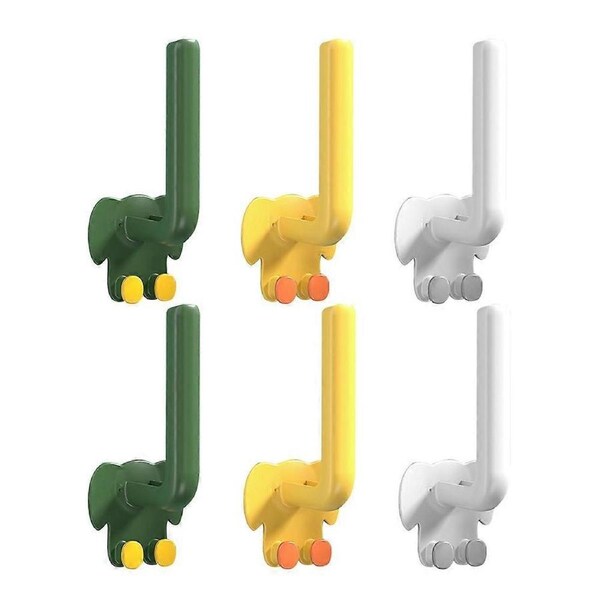 6pcs Adhesive and Wall Mounted Hook Wall Hook Cartoon Coat Hanger Clothes Hooks