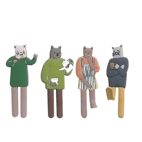 4 Pcs Ceiling Hooks Magnetic Hook Magnetic Key Hook Magnetic Door Hook Cartoon Magnetic Sticker