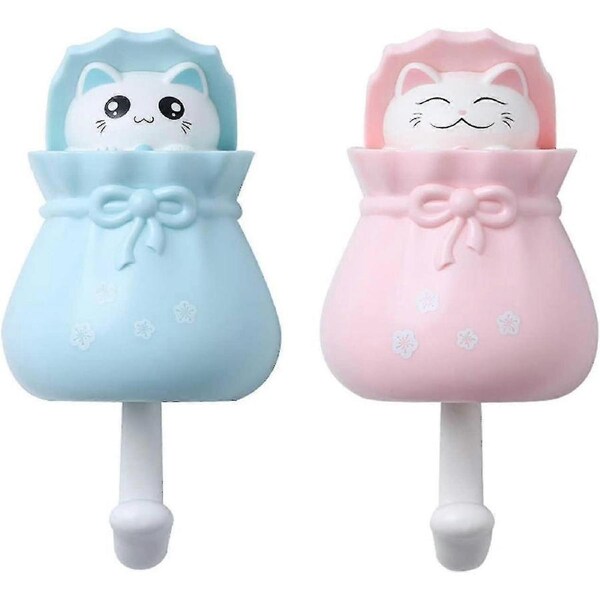 Cartoon Cat Door Hooks, Cartoon Adhesive Sticky Hook, Cute Wall Adhesive Hook Gift
