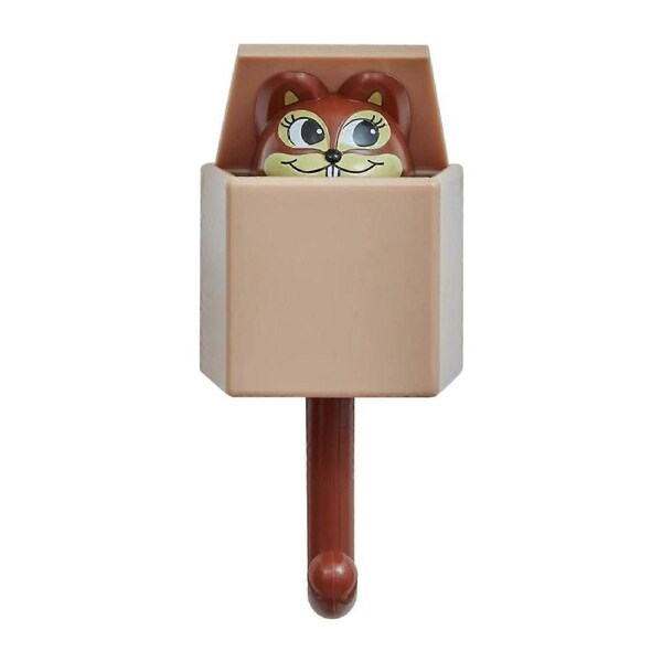 Clothes hook Towel hook Squirrel wall hook Cartoon animals wall hook, Decorative wall hooks for children's room, living room, bedroom Brown