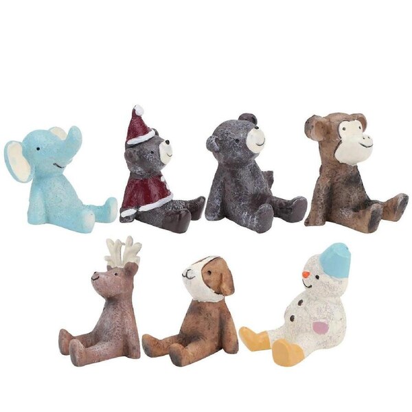 Creative Cartoon Hook Punch Free Hook Wall Mounted Plug Bracket Resin Material Assorted .50X4.00X3.00CM 7Pcs