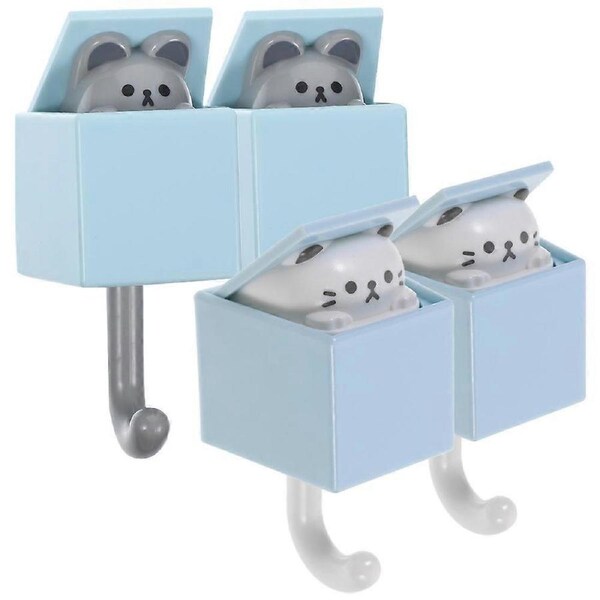 4Pcs Wall Keys Hook Cartoon Design Hook Wall Mount Hook Bathroom Hook Kitchen Wall Hook