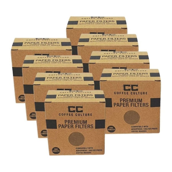 8x 100pc Coffee Culture Round Coffee Brewing Disk Disposable Paper Filter 64mm