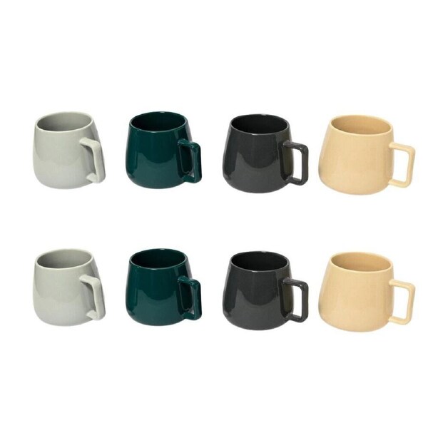2x 4pc Coffee Culture Ceramic Hot/Cold Beverage/Drink 400ml Mugs Gloss Finish