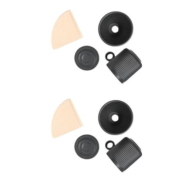 2PK Coffee Culture 320ml Ceramic Coffee Pour Over Mug/Dripper w/ Filter Set Blk