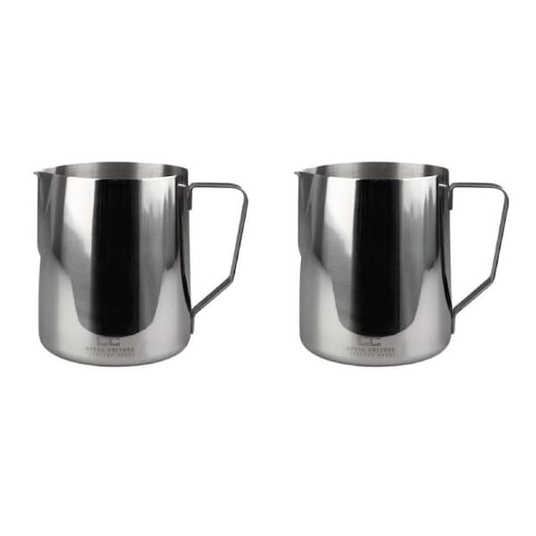 2PK Coffee Culture Stainless Steel 600ml Milk Frothing Jug Container Silver