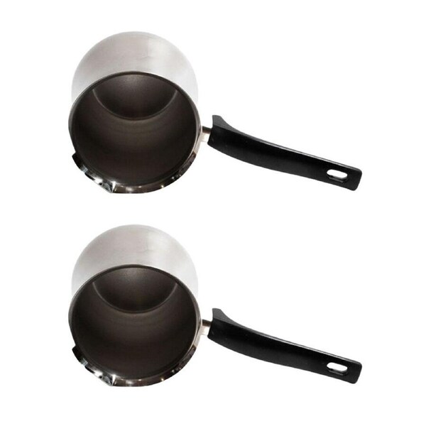 2PK Coffee Culture Stainless Steel 880ml Stovetop Turkish Coffee Pot Silver