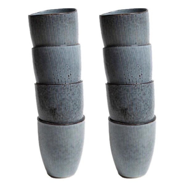 2x 4pc Coffee Culture Reactive 280ml Ceramic Hot/Cold Beverage Coffee Tea Cup BL