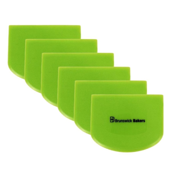 6PK Brunswick Bakers Flexible Dough Scraper/Cutter Baking Tool 11.8x9.3cm Green