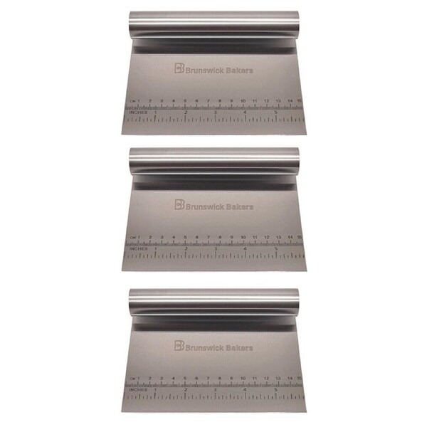 3PK Brunswick Bakers Stainless Steel Dough Cutter 15x12cm Baking Tool Silver