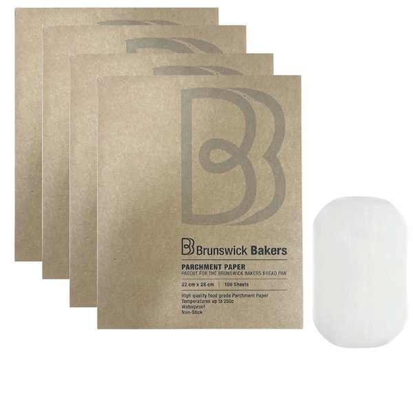 4PK Brunswick Bakers Non-Stick Parchment Paper 100 sheets Waterproof 22x28cm