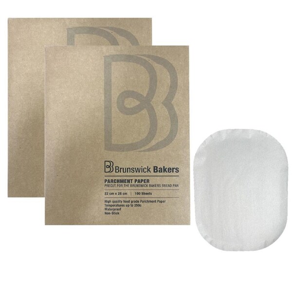 2PK Brunswick Bakers Non-Stick Parchment Paper 100 sheets Waterproof 22x28cm
